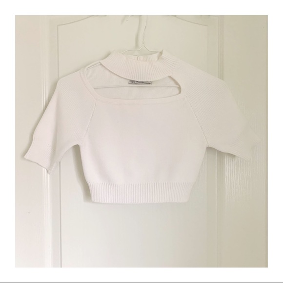 Urban Outfitters white cutout sweater top - Picture 1 of 1